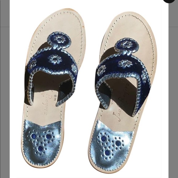 Jack Rogers Shoes - Jack Rogers (NEW) Navy/Silver Sandals Size 7.5